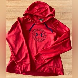 Under Armour Warm Red and Navy Loose Fit Hoodie